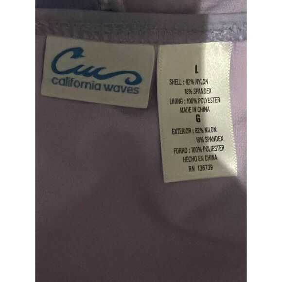 California Waves Juniors Tie-Dyed High-Waist Swim Bottoms Purple Large NWT - Picture 6 of 8